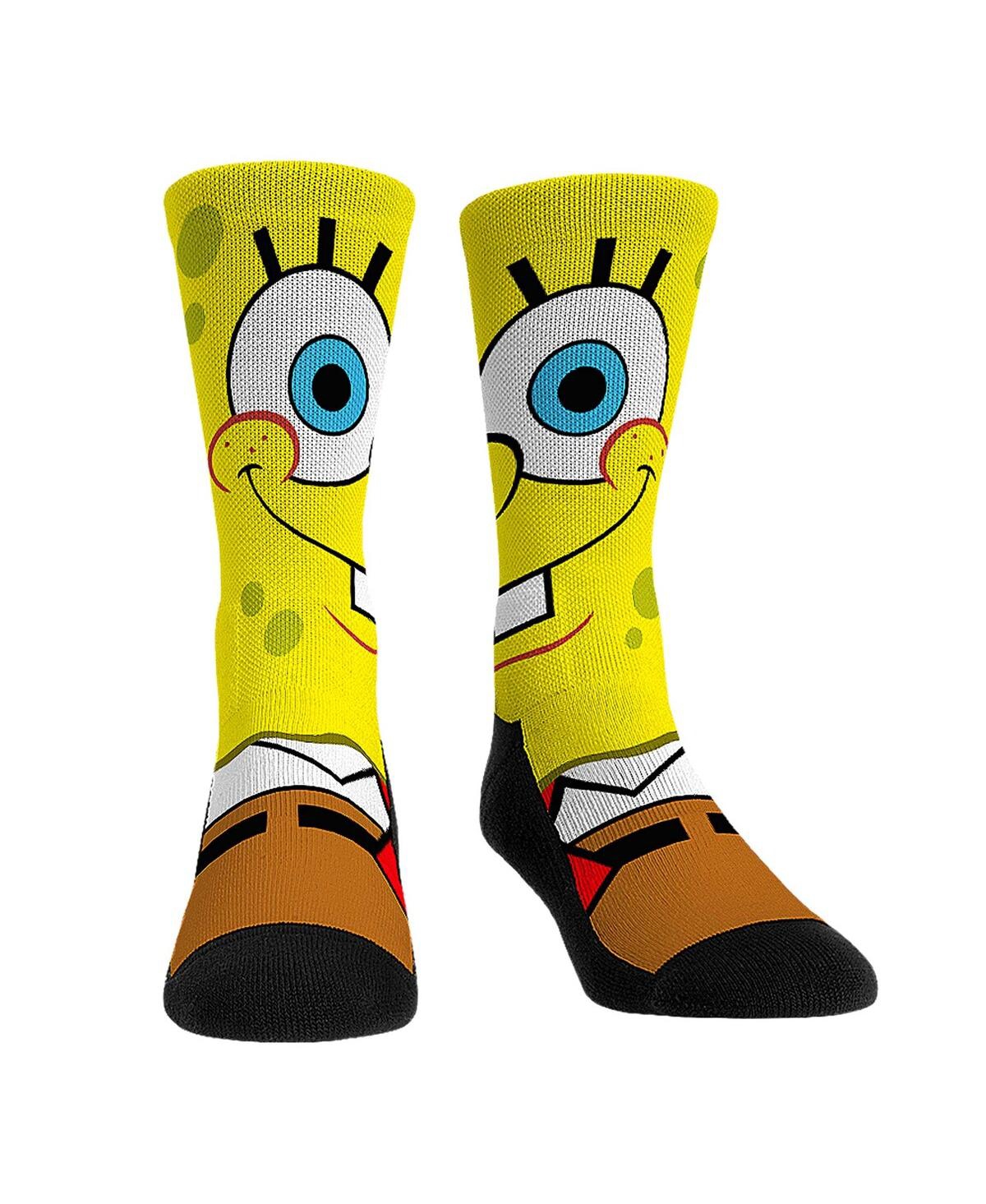 Shop Rock 'em Men's And Women's  Socks Spongebob Squarepants Split Face Crew Socks In Multi