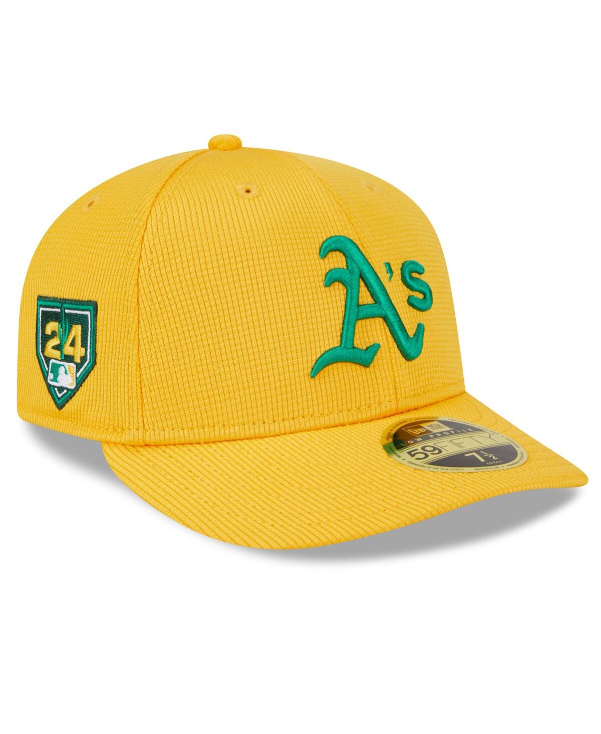 Shop New Era Men's  Gold Oakland Athletics 2024 Spring Training Low Profile 59fifty Fitted Hat