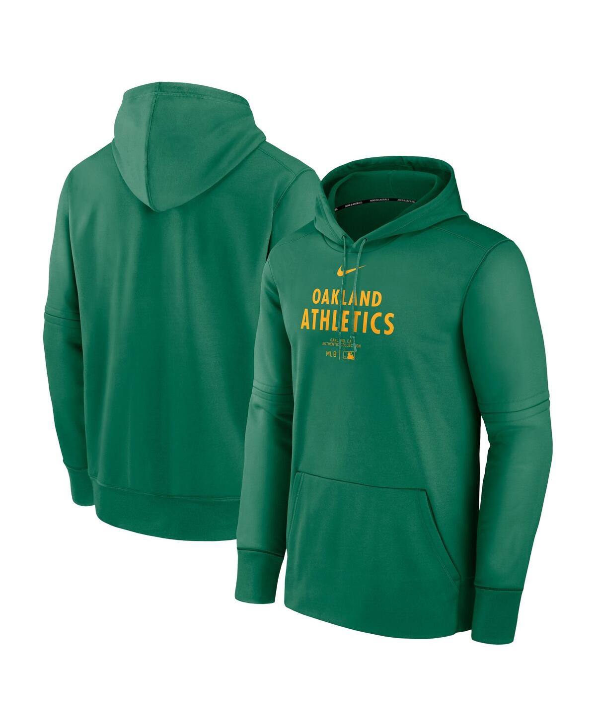 Shop Nike Men's  Green Oakland Athletics Authentic Collection Practice Performance Pullover Hoodie