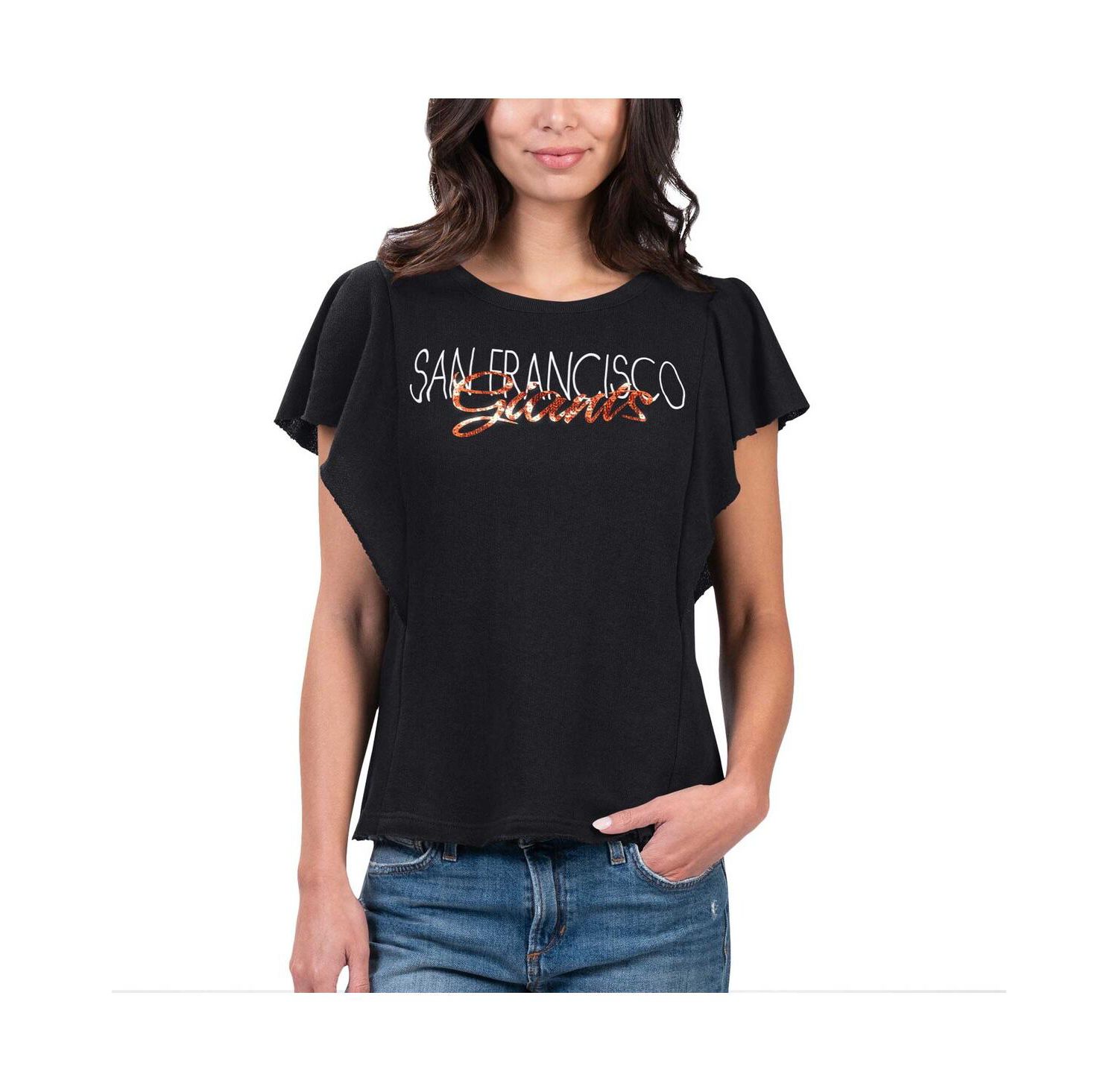 Women's Black San Francisco Giants Crowd Wave T-shirt