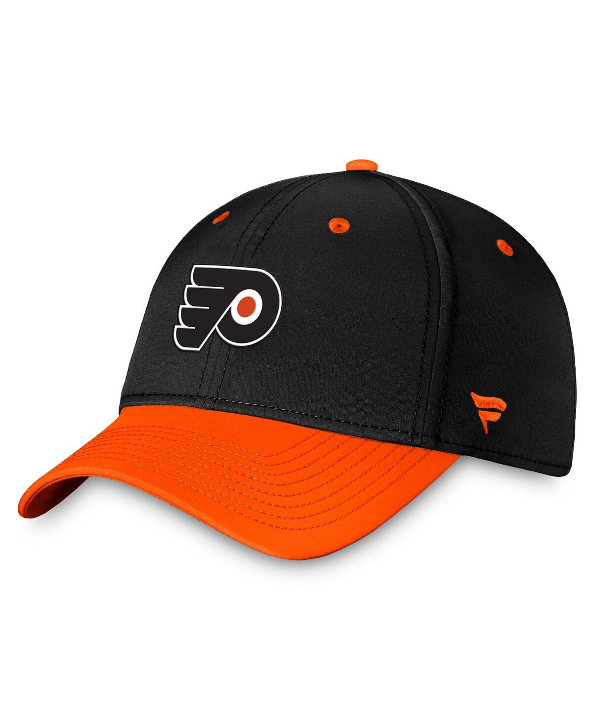 Shop Fanatics Men's  Black, Orange Philadelphia Flyers Authentic Pro Rink Two-tone Flex Hat In Black,orange
