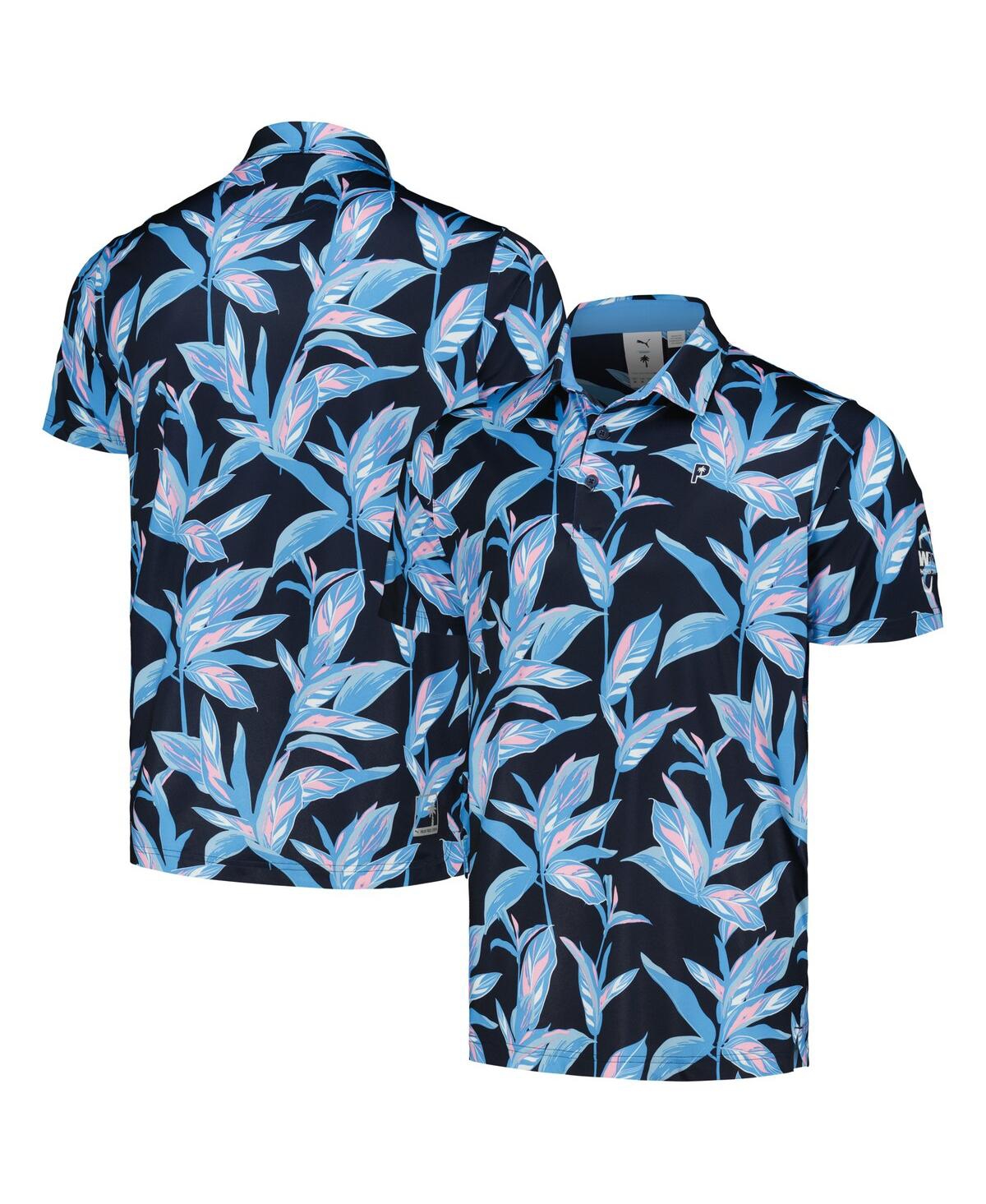 Shop Puma Men's  X Ptc Navy Wm Phoenix Open Floral Mattrâ Polo Shirt
