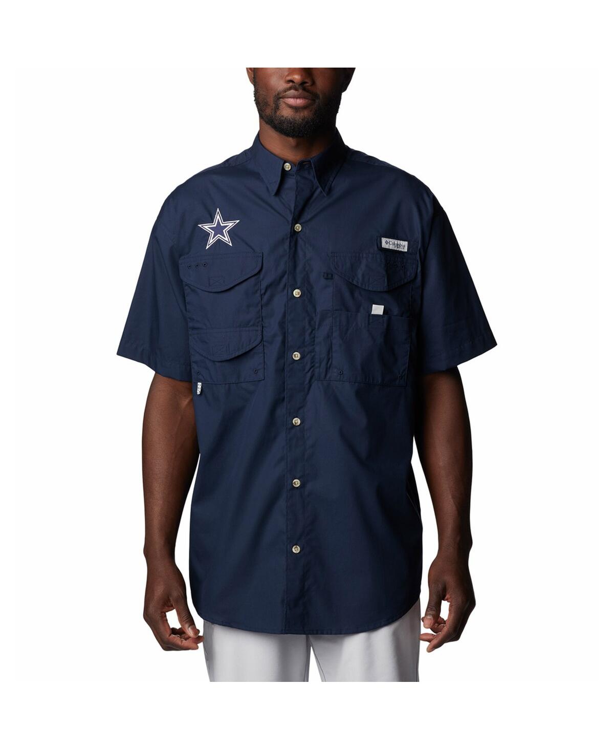 Shop Columbia Men's  Navy Dallas Cowboys Bonehead Team Button-up Shirt