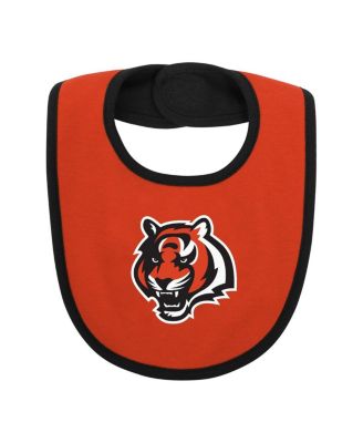 Baby Boys and Girls Black, Orange Cincinnati Bengals Home Field Advantage Three-Piece Bodysuit, Bib and Booties Set