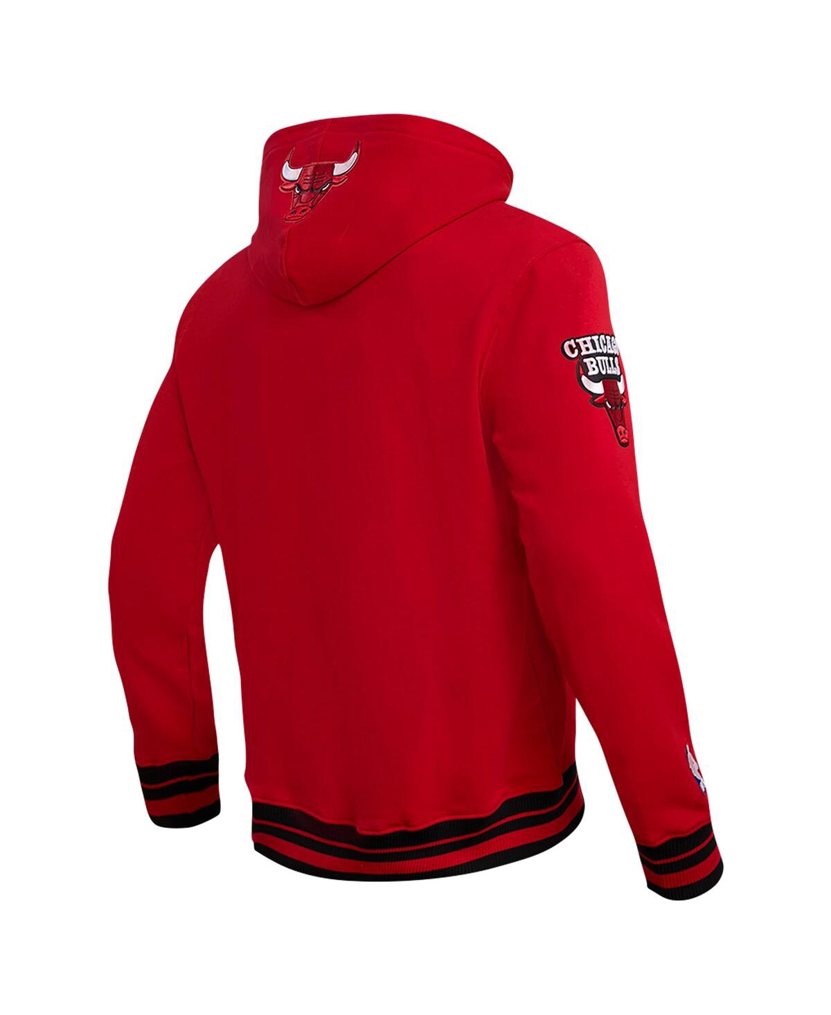 Pro Standard Red Chicago Bulls Script Tail Pullover Hoodie In Red