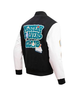 Men's Black Scooby-Doo Mystery Solvers Club Full-Zip Varsity Jacket