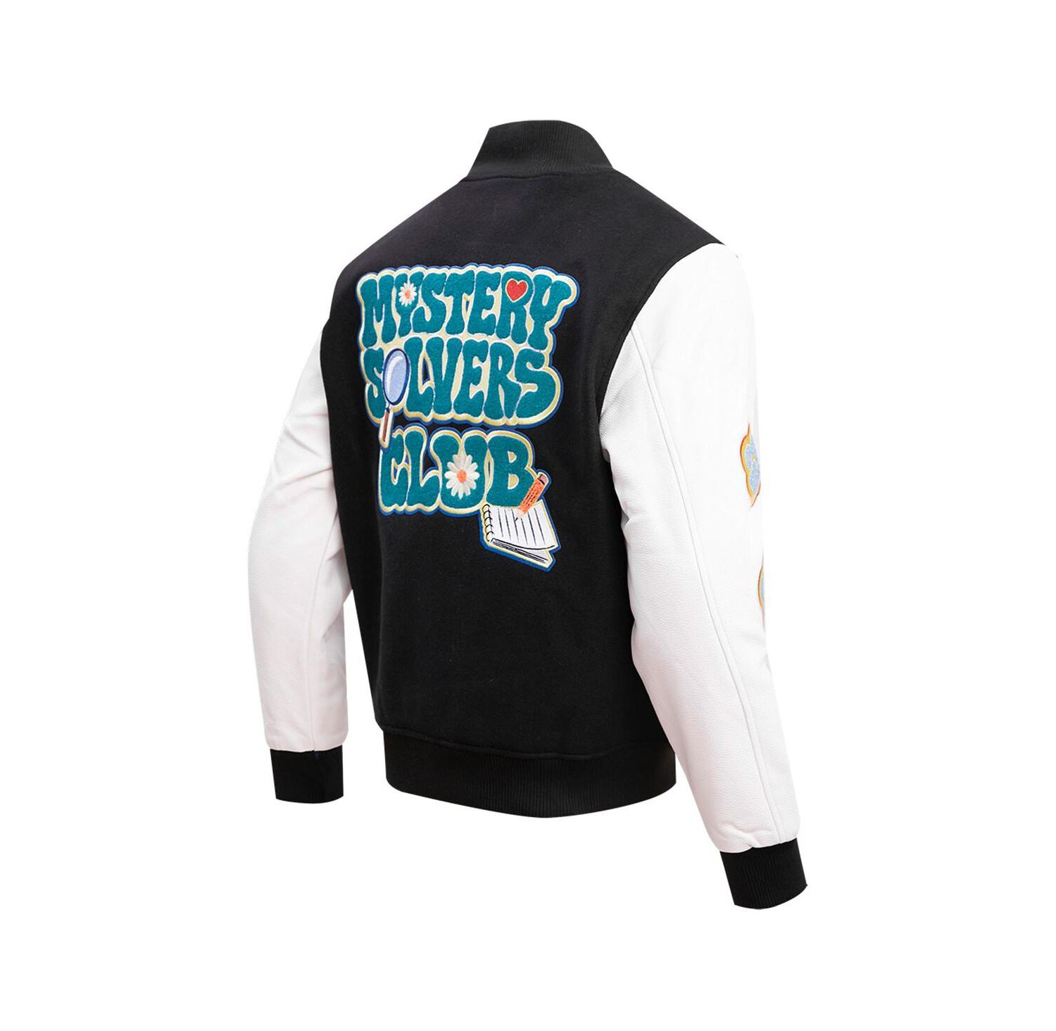 Men's Black Scooby-Doo Mystery Solvers Club Full-Zip Varsity Jacket