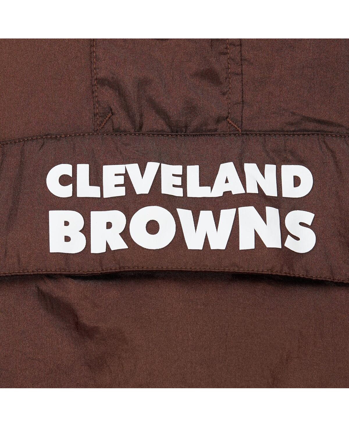 Shop Mitchell & Ness Men's  Brown Distressed Cleveland Browns Team Og 2.0 Anorak Vintage-like Logo Quarter