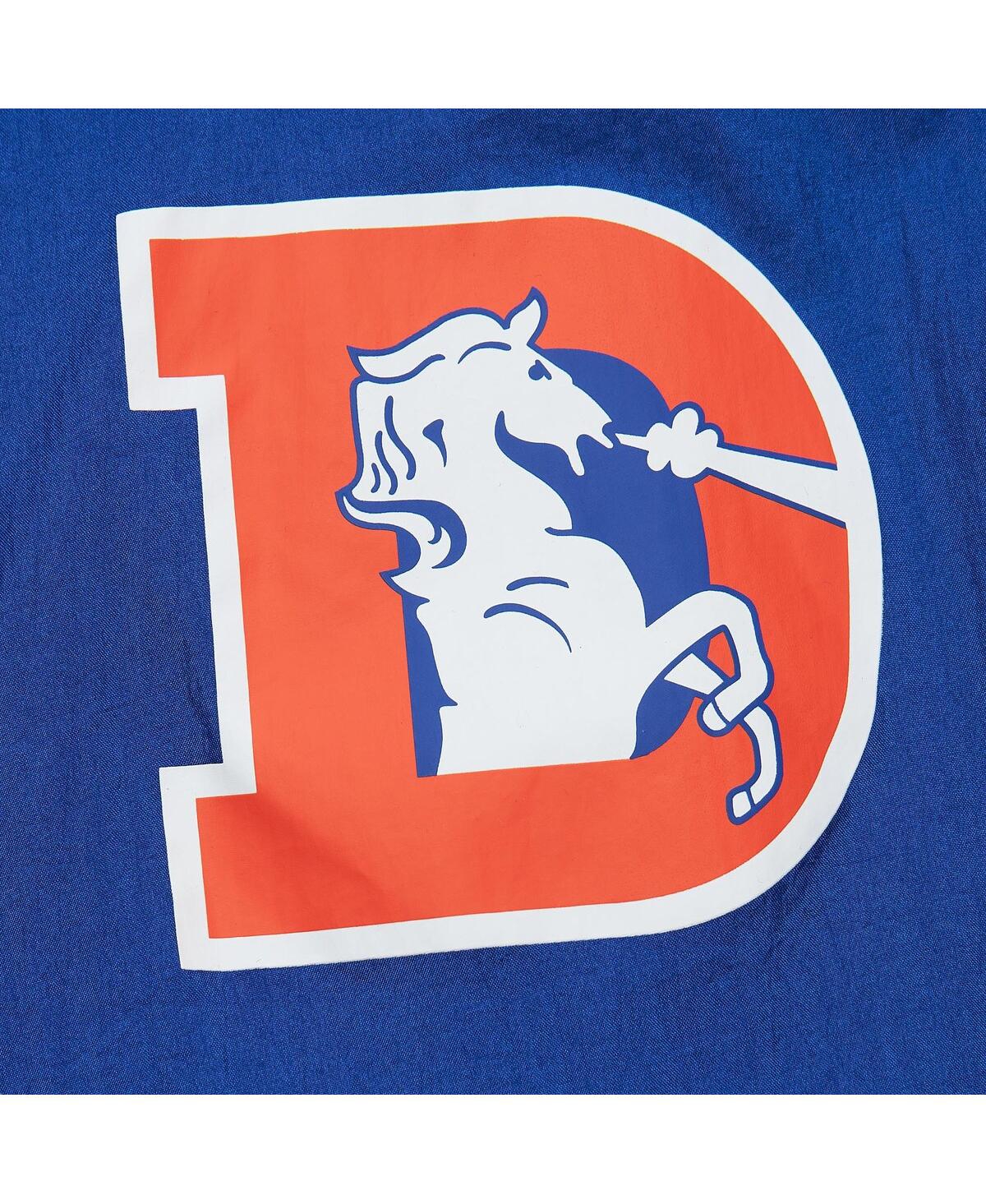 Shop Mitchell & Ness Men's  Royal Distressed Denver Broncos Team Og 2.0 Anorak Vintage-like Logo Quarter-z