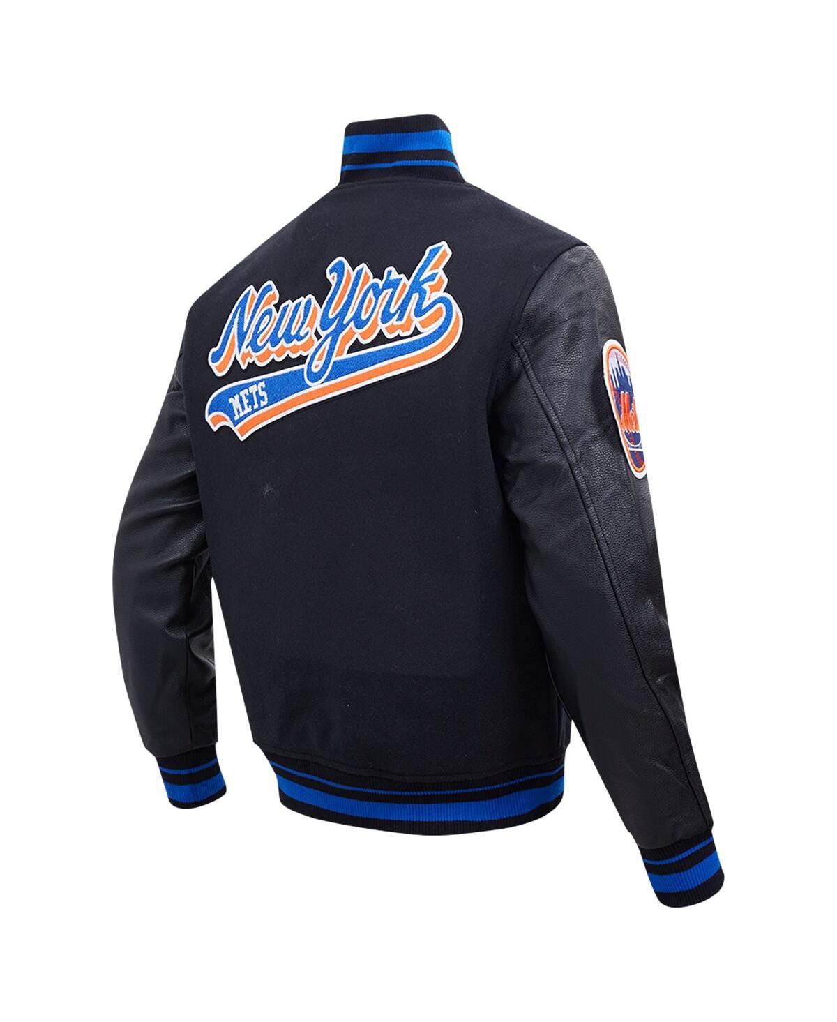 Shop Pro Standard Men's  Black New York Mets Script Tail Wool Full-zip Varity Jacket