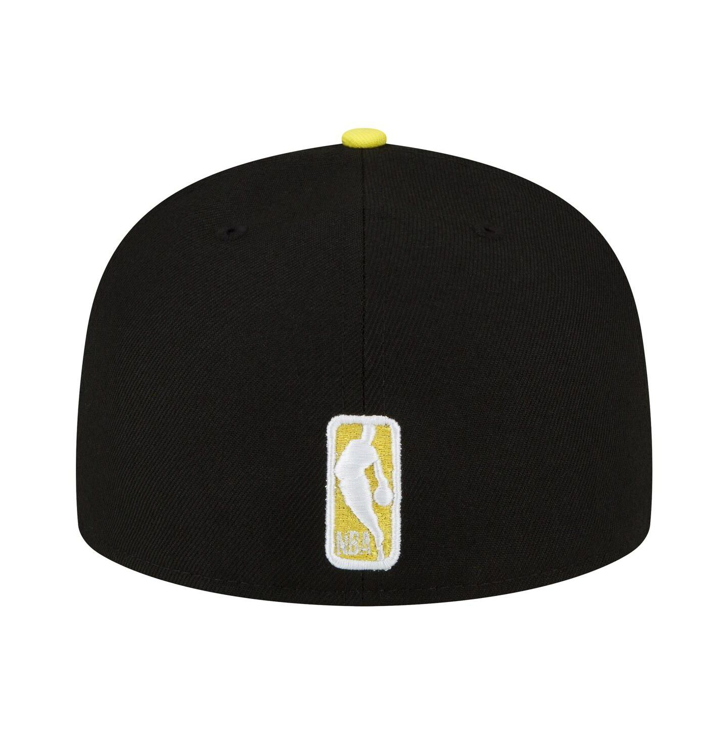 Мужская кепка New Era Black, Yellow Utah Jazz 2-Tone 59FIFTY Fitted Hat — фото 3