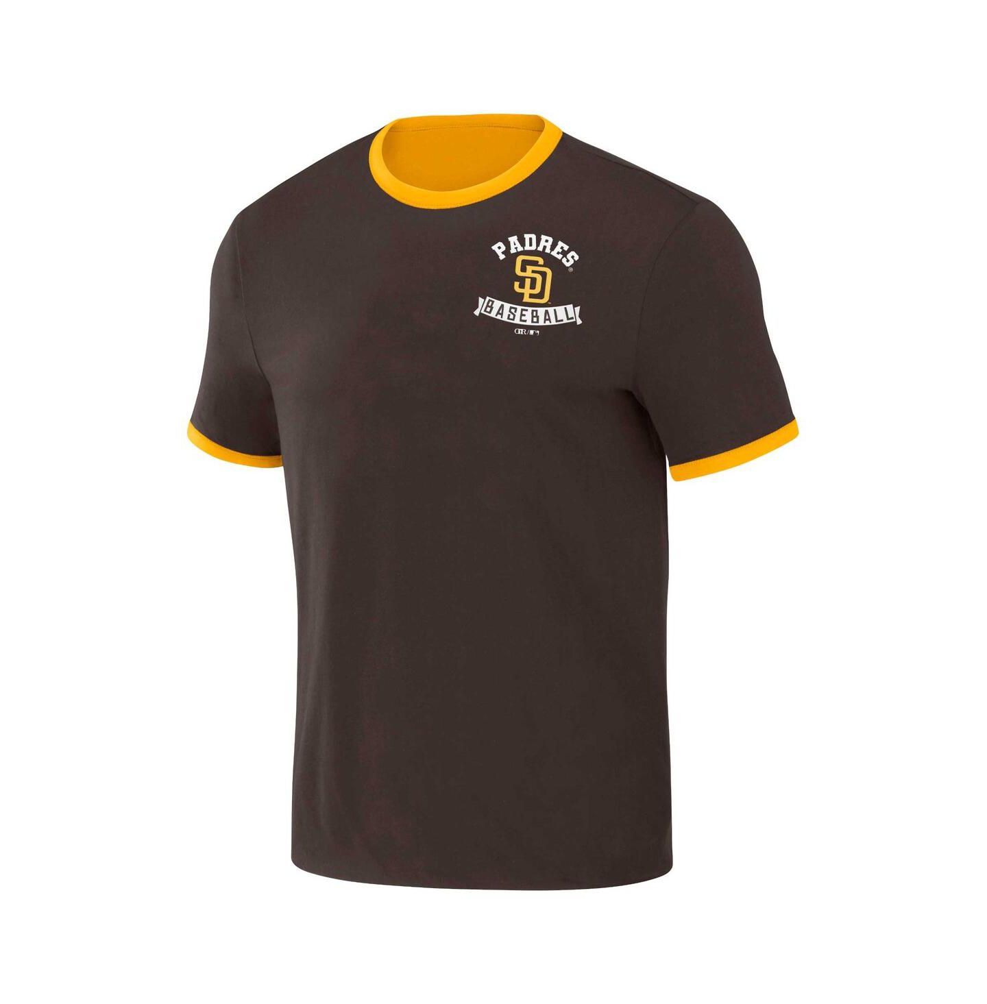 Мужская футболка Fanatics Darius Rucker Collection by Brown, Gold Distressed San Diego Padres Two-Way Ringer Reversible — фото 3