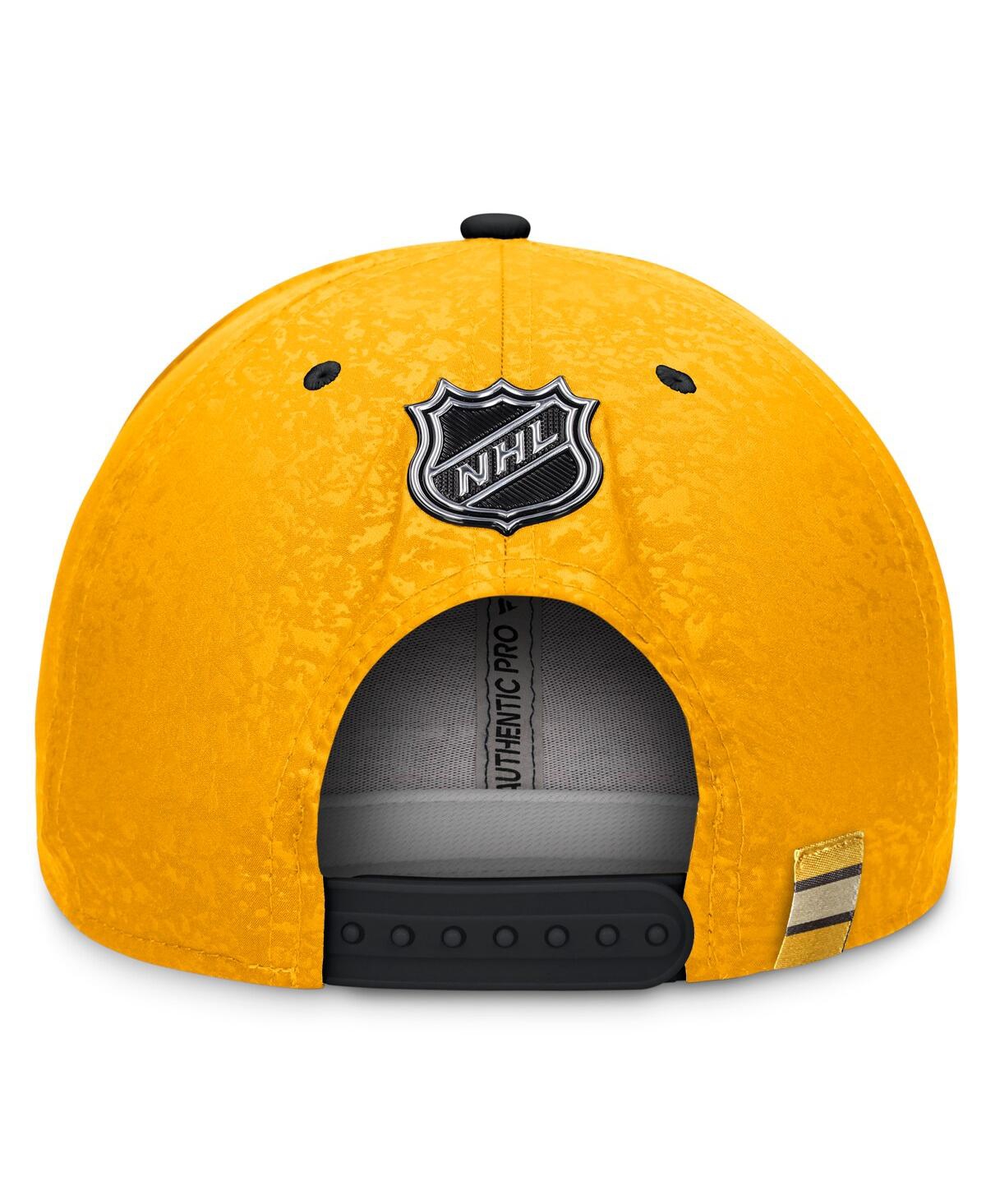 Shop Fanatics Men's  Gold, Black Boston Bruins Authentic Pro Snapback Hat In Gold,black