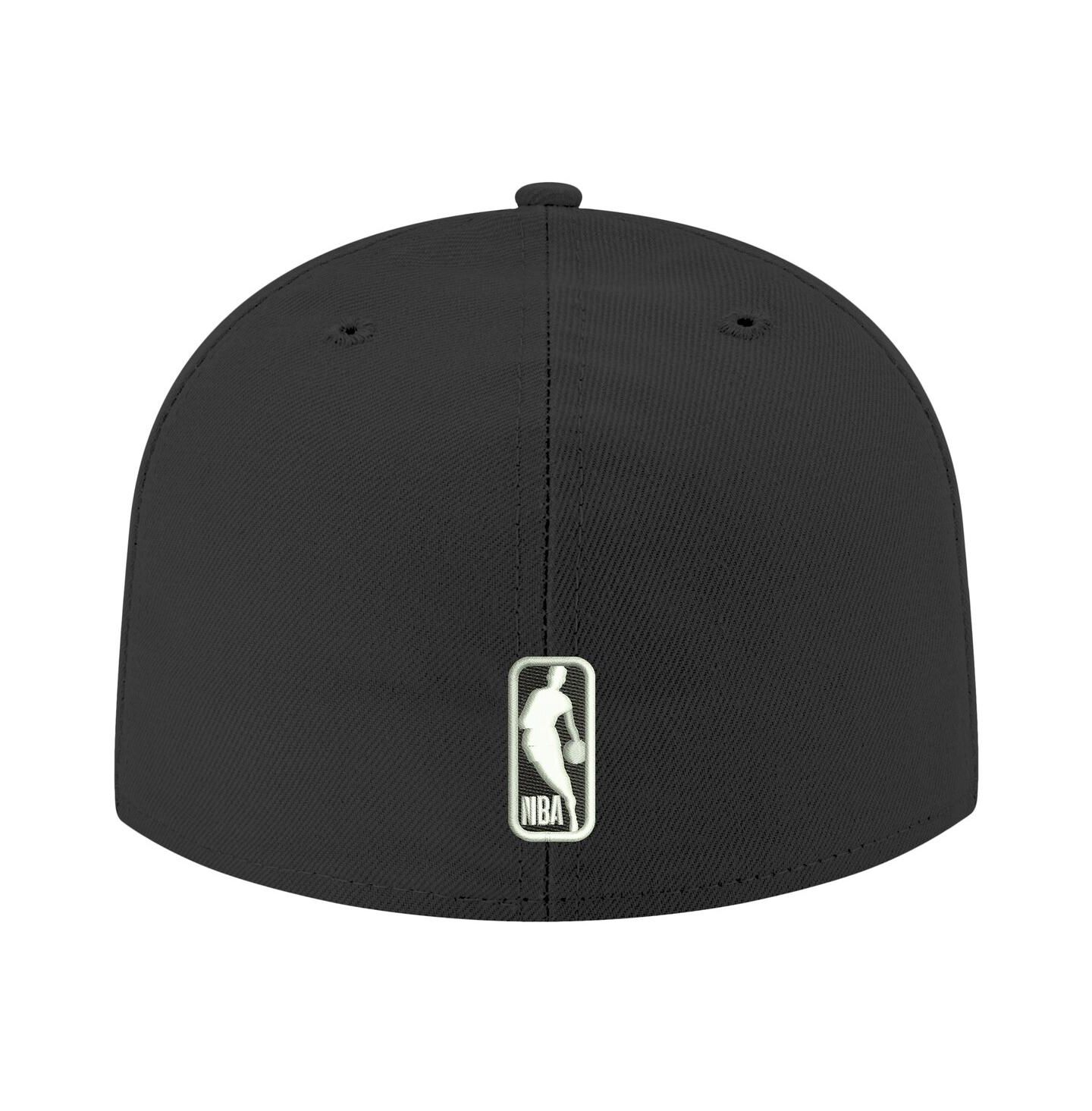 Мужская кепка New Era Black Golden State Warriors Black and White 59FIFTY Fitted Hat — фото 3