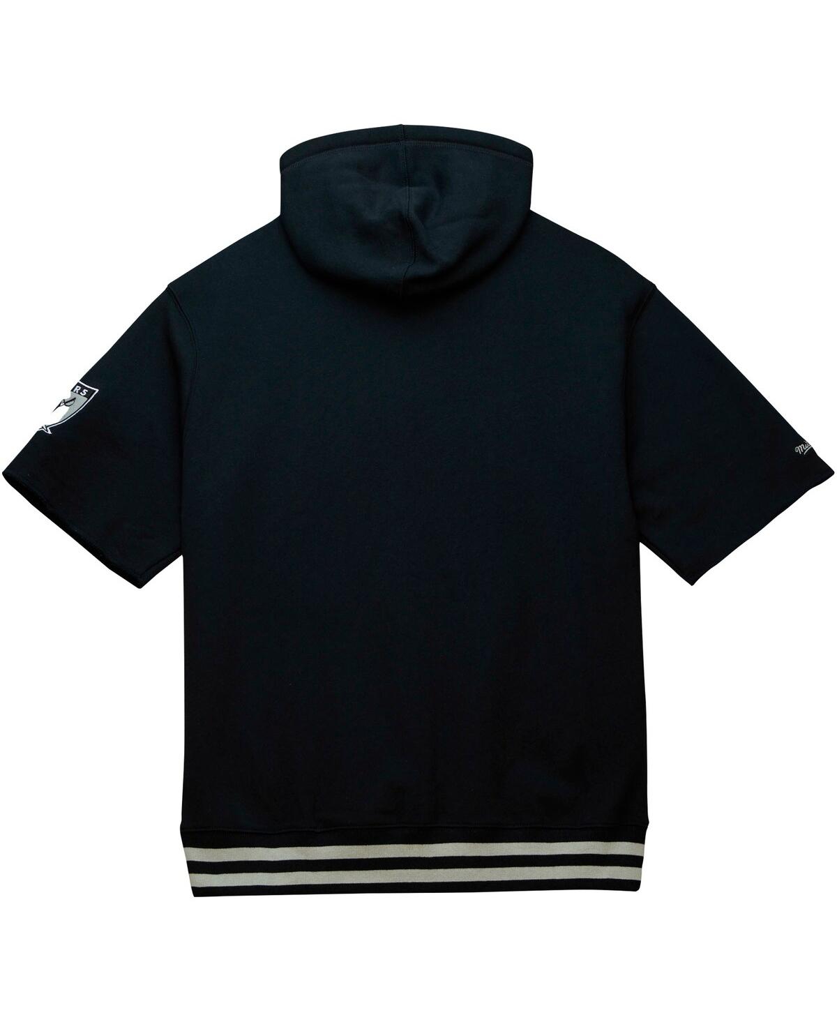 Mitchell & Ness Men's  Black Las Vegas Raiders Pre-game Short Sleeve Pullover Hoodie In Black