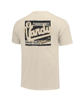 Men's Cream Distressed Vanderbilt Commodores Baseball Throwback Comfort Color T-Shirt