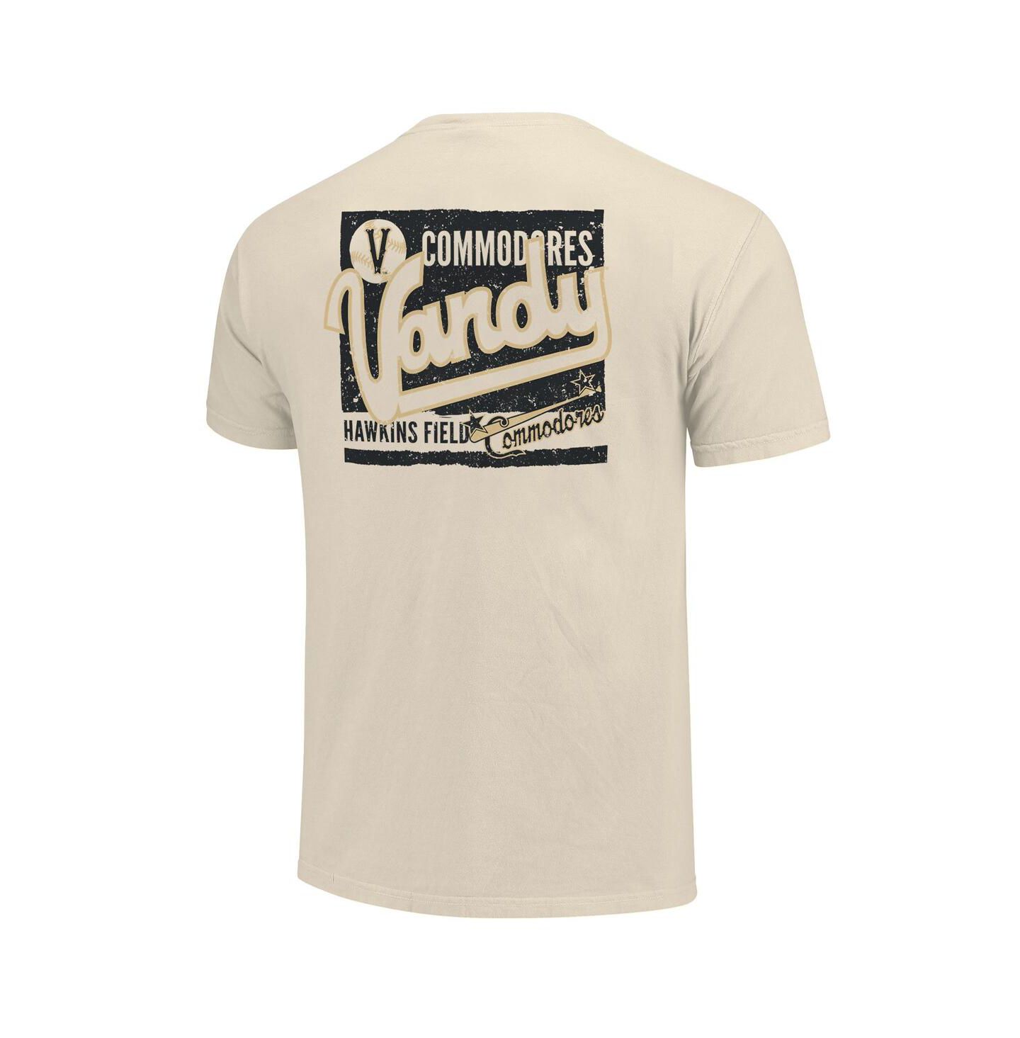 Мужская футболка Image One Cream Distressed Vanderbilt Commodores Baseball Throwback Comfort Color — фото 3