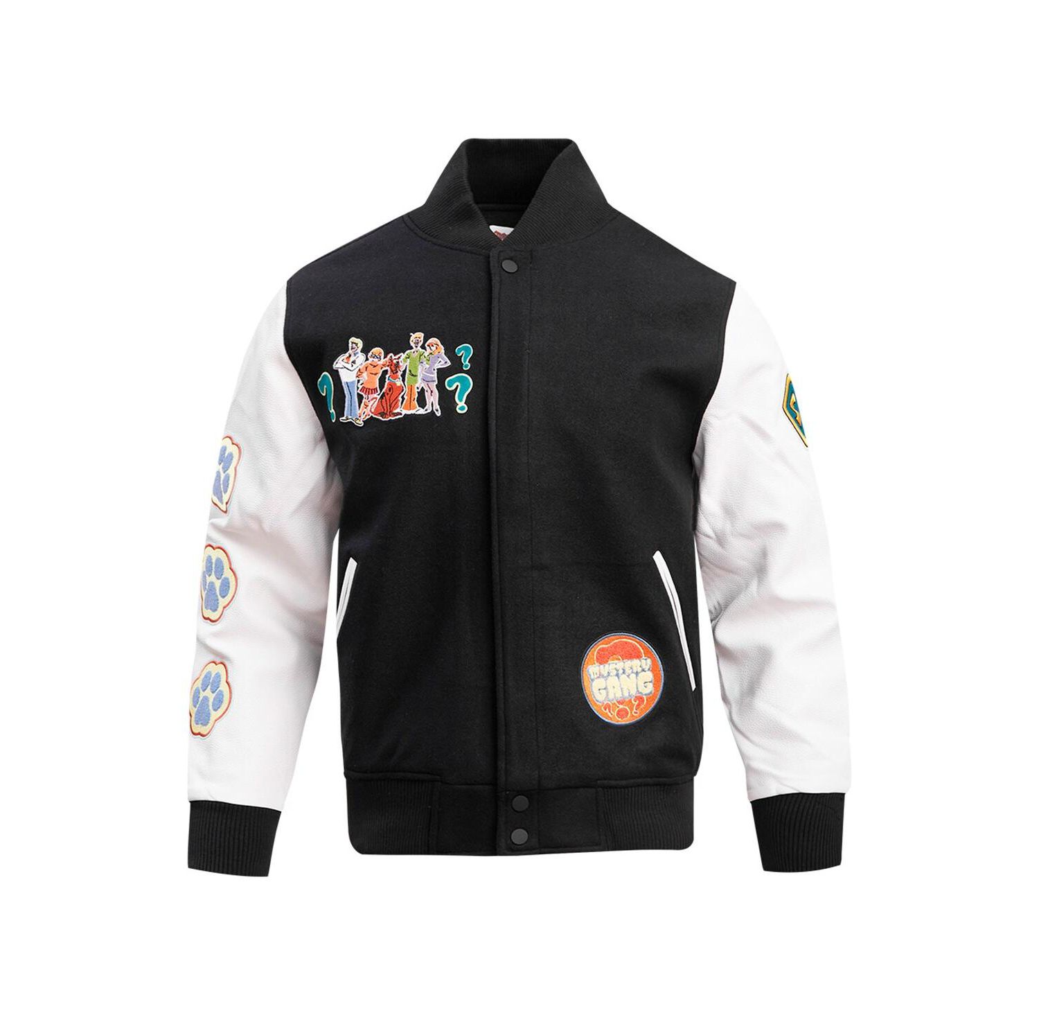 Men's Black Scooby-Doo Mystery Solvers Club Full-Zip Varsity Jacket