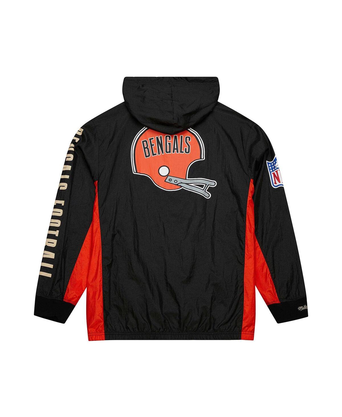Shop Mitchell & Ness Men's  Black Distressed Cincinnati Bengals Team Og 2.0 Anorak Vintage-like Logo Quart