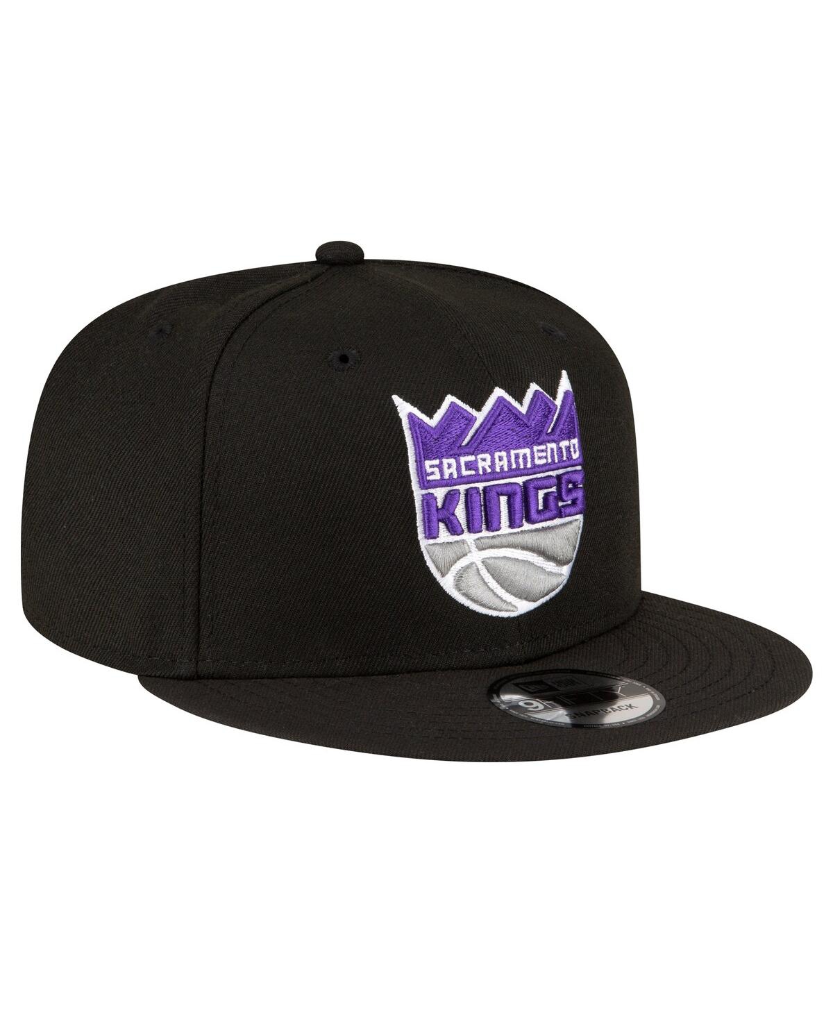 New Era Men's  Black Sacramento Kings Official Team Color 9fifty Snapback Hat In Black