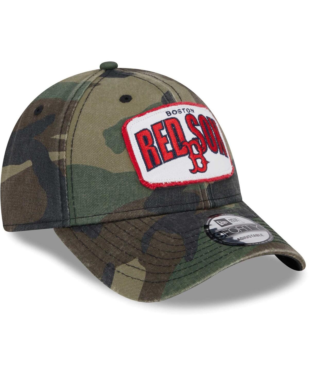New Era Camo Boston Red Sox Gameday 9forty Adjustable Hat In Camo