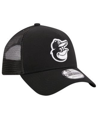 Men's Black Baltimore Orioles A-Frame 9FORTY Trucker Adjustable Hat