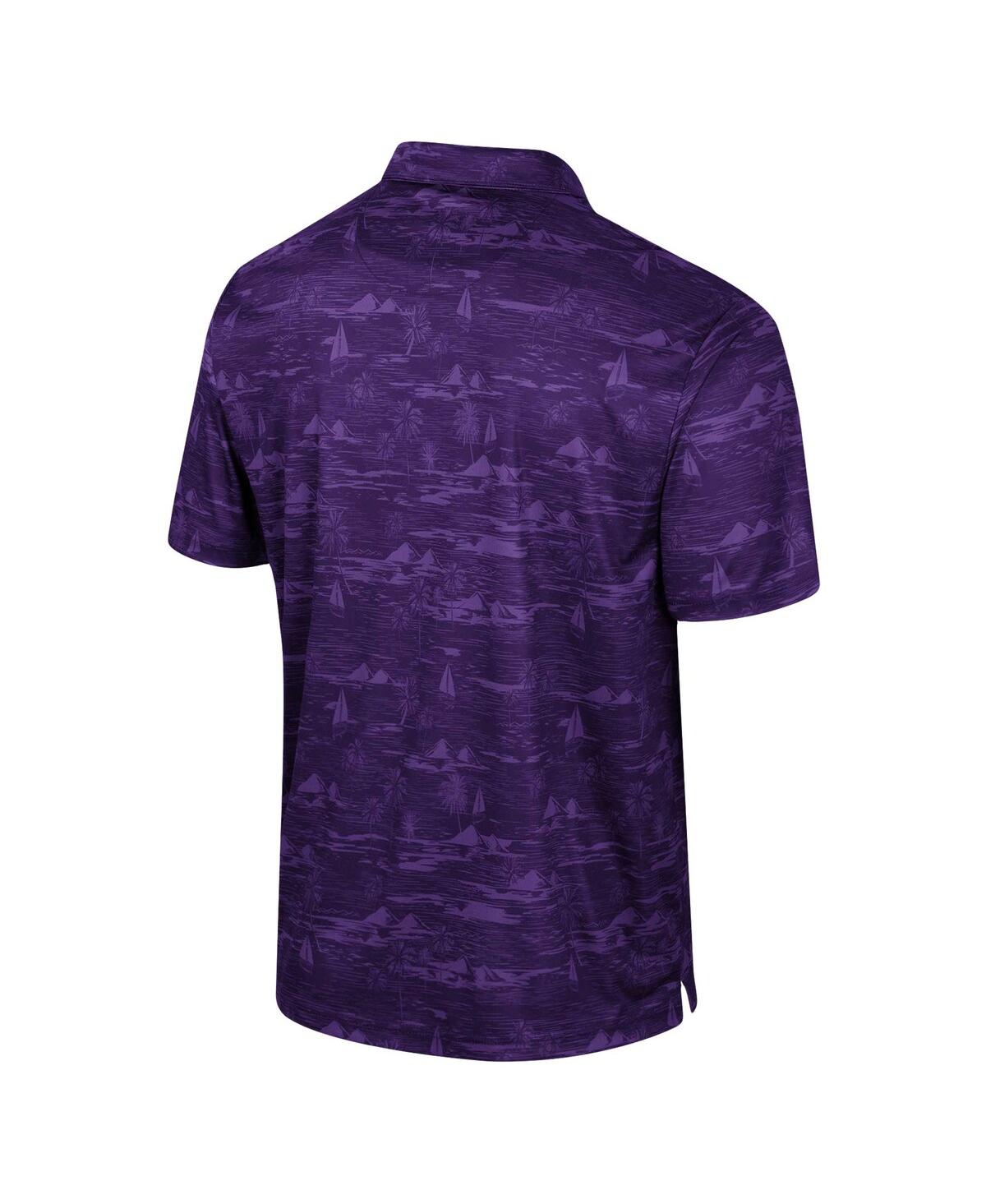 Shop Colosseum Men's  Purple Lsu Tigers Daly Print Polo Shirt