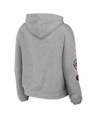 Women's Heather Gray New England Patriots Full-Zip Hoodie