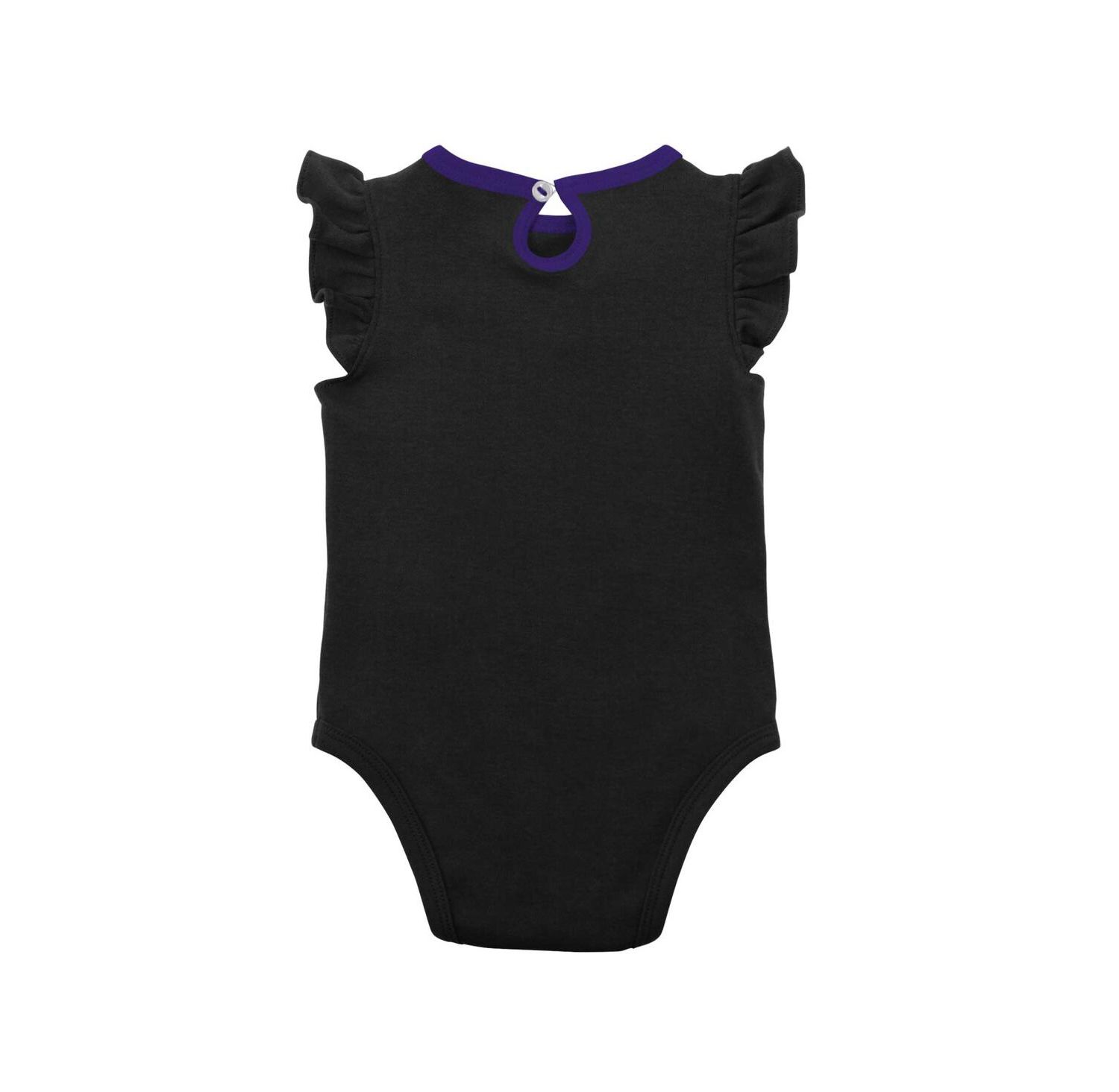 Baby Girls Black, Heather Gray Colorado Rockies Little Fan Two-Pack Bodysuit Set