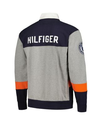 Men's Navy Chicago Bears Connor Oversized Rugby Long Sleeve Polo Shirt