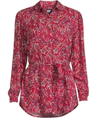 Women's Plus Size Rayon Tie Waist Shirt