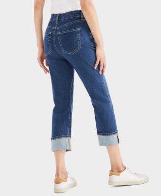 Women's High-Rise Embroidered Cuffed Jeans