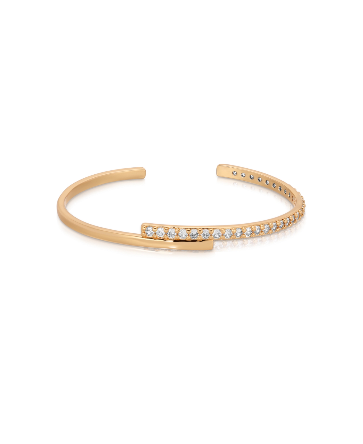 Shop Ettika Half Classic Half Sparkle 18k Gold Plated Bracelet Cuff