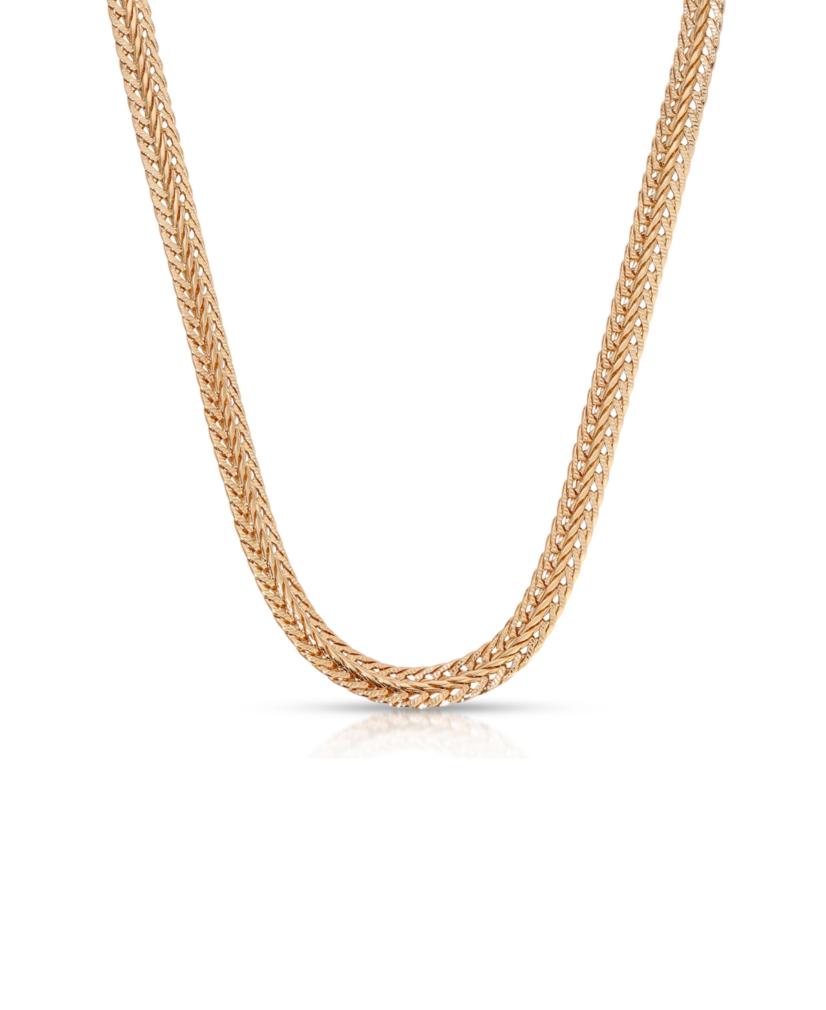 Woven 18k Gold Plated Chain Necklace - Gold