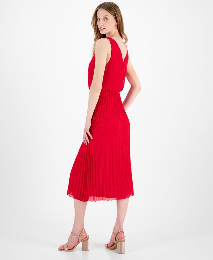 Sam Edelman Women's Scoop-Neck Sleeveless Plissé Dress - Macy's