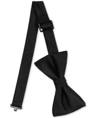 Men's Solid Black Pre-Tied Bow Tie