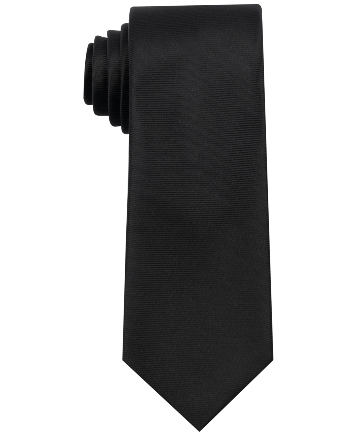 Men's Slim Solid Black Tie - Black