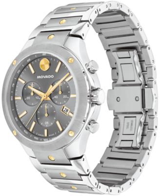 Men's SE Swiss Quartz Chrono Stainless Steel Two-Tone Yellow PVD Watch 42mm