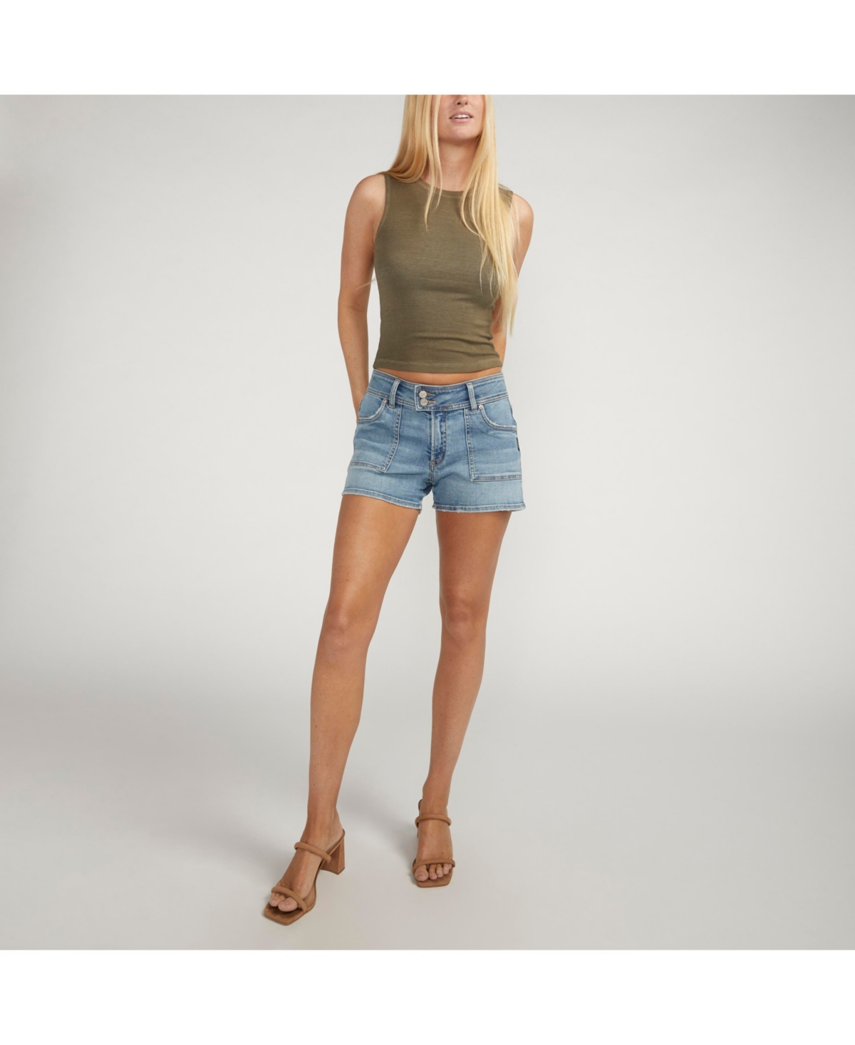 Shop Silver Jeans Co. Women's Suki Mid Rise Curvy Fit Shorts In Indigo