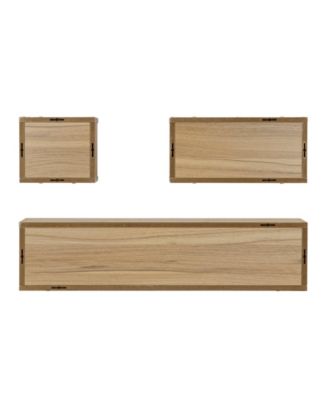Bauhaus Floating Geometric Cubby Wall Shelves, Set of 3 Sizes