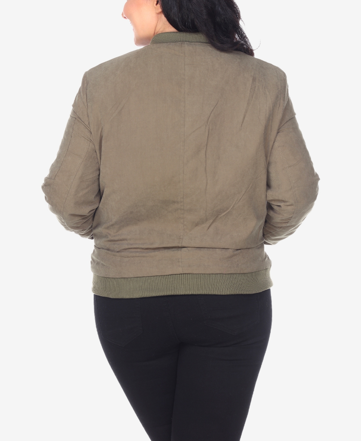 White Mark Plus Size Bomber Jacket