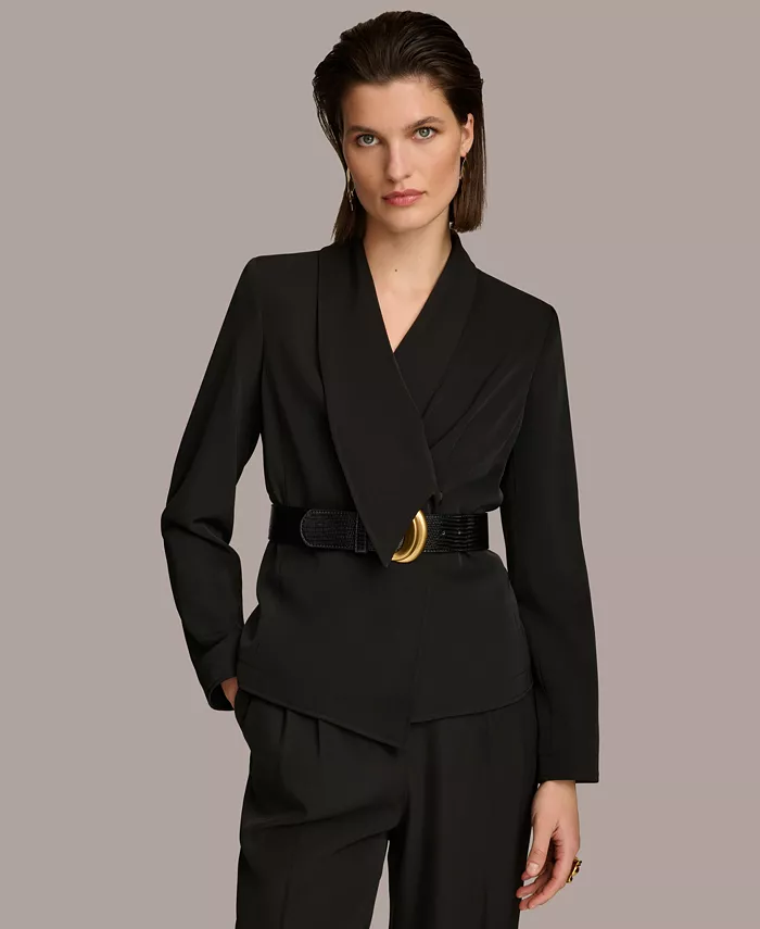 Donna Karan Women's Shawl-Collar Belted Blazer - thumbnail 4