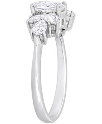 Moissanite Mixed-Cut Engagement Ring (2 ct. t.w.) in 10k White Gold