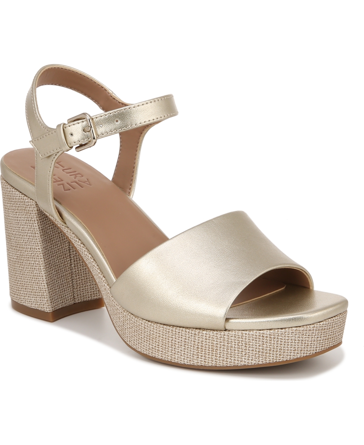 Shop Naturalizer Lilly Platform Sandals In Champagne Faux Leather