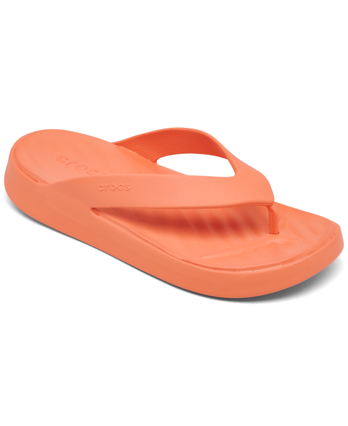 Shop Crocs Women's Getaway Low Casual Flip-flop Sandals From Finish Line In Orange