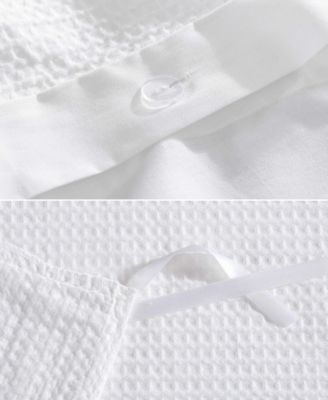 Waffle Pique Cotton 3 Piece Duvet Cover Set, King