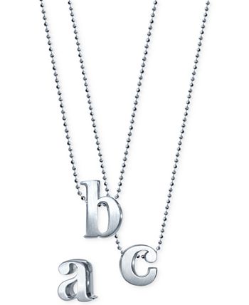 Alex Woo Little Letter by Initial Pendant Necklace in Sterling