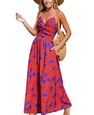 Women s Paisley Print Twisted Maxi Beach Dress