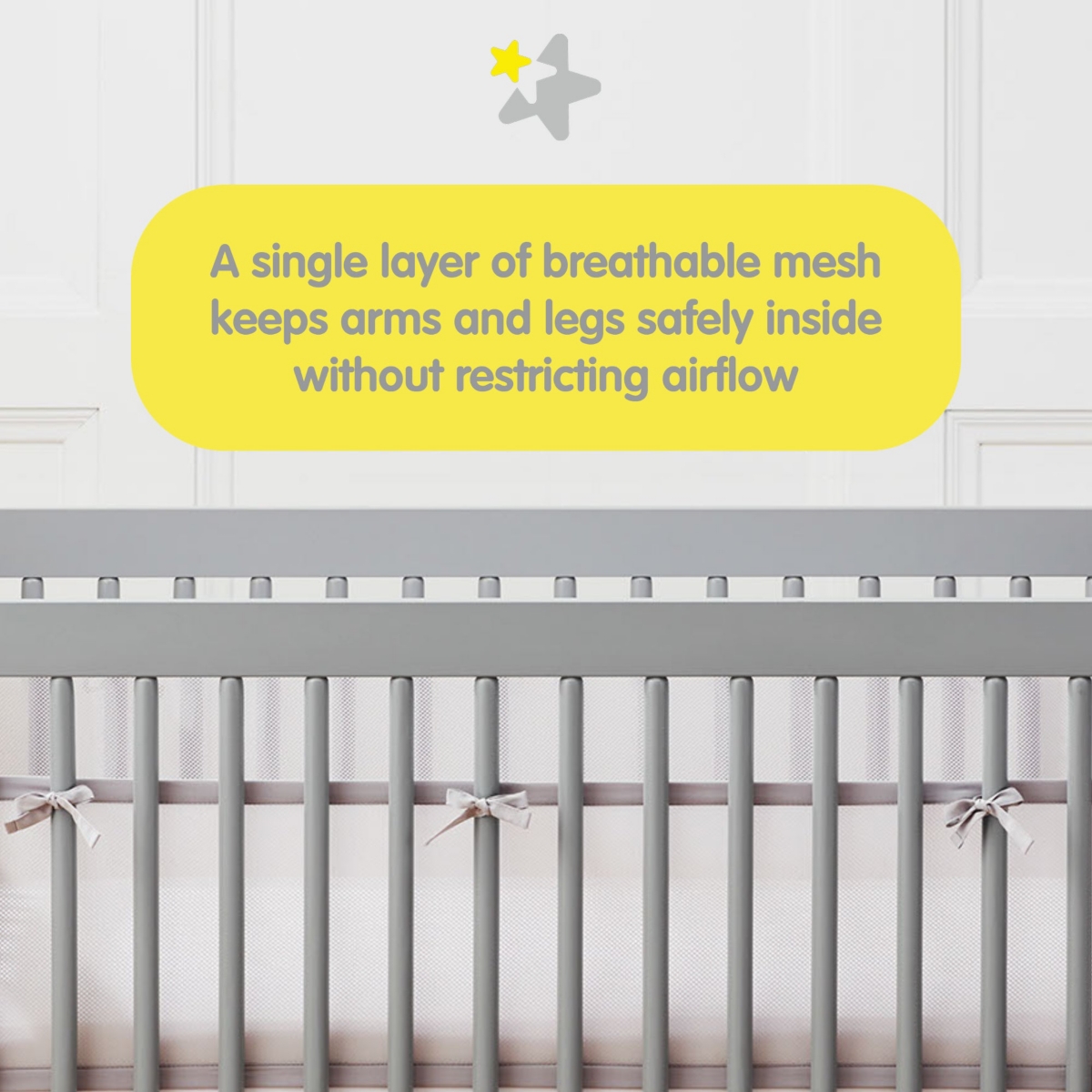 Breathable Baby Breathable Mesh Liner for Full-Size Cribs, Deluxe 4mm Mesh (Size 4FS Covers 3 or 4 Sides)