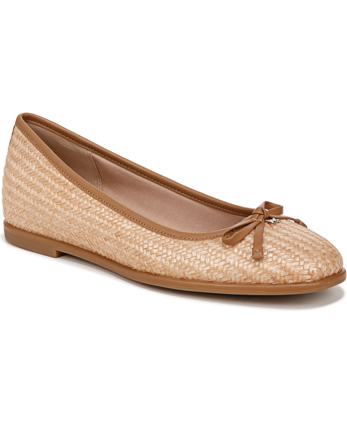 Shop Naturalizer Essential Ballet Flats In Tan Straw Fabric